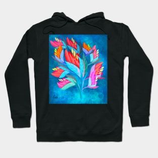 Tropical Flower in Blue Hoodie